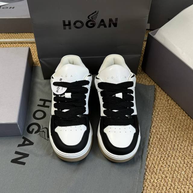 男码+10 Size:35-44 粉色只有女码 Hogan Fw24 运动鞋新品 霍跟24秋冬运动鞋新品 脚感轻盈，增高效果满分 小牛皮材质，科技立体弹力内垫