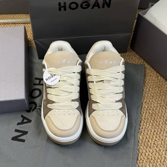 男码+10 Size:35-44 粉色只有女码 Hogan Fw24 运动鞋新品 霍跟24秋冬运动鞋新品 脚感轻盈，增高效果满分 小牛皮材质，科技立体弹力内垫