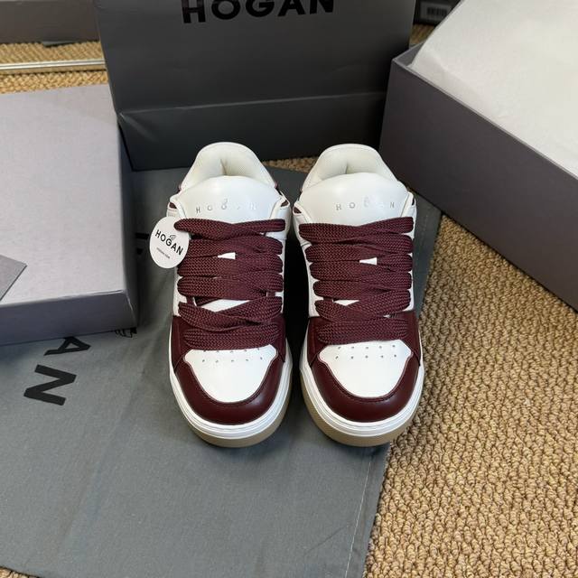 男码+10 Size:35-44 粉色只有女码 Hogan Fw24 运动鞋新品 霍跟24秋冬运动鞋新品 脚感轻盈，增高效果满分 小牛皮材质，科技立体弹力内垫