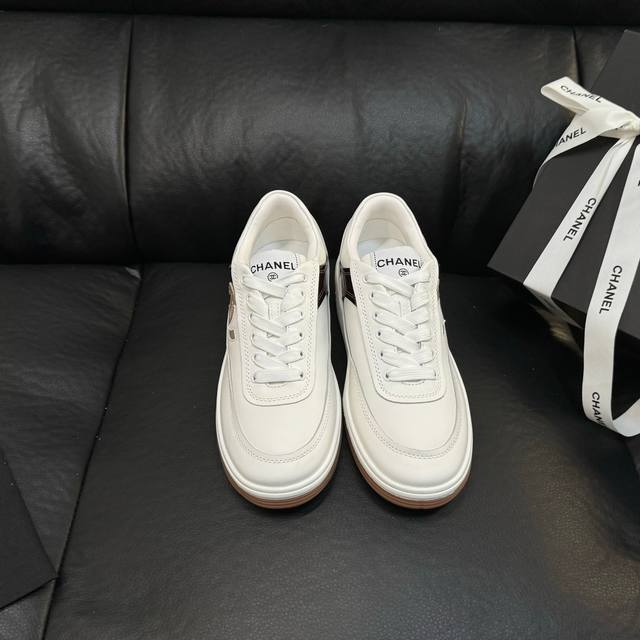 Size:35-41 41定做不退不换 Chan*L 2024P早春新款平底板鞋 小香c家新款休闲鞋ban'X运动鞋 熊猫鞋 这双鞋那么火是有道理 真心太舒服了