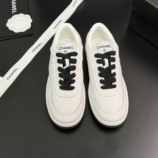 Size:35-41 41定做不退不换 Chan*L 2024P早春新款平底板鞋 小香c家新款休闲鞋ban'X运动鞋 熊猫鞋 这双鞋那么火是有道理 真心太舒服了