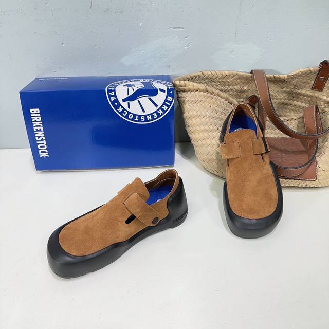 高品质出厂 ！小众潮牌birkenstock24春夏博肯一脚蹬懒人乐福鞋！这系列单鞋刚出就心动了 代购找很久才买到货，真的一鞋难求，真的超级好看，姐妹们给我冲