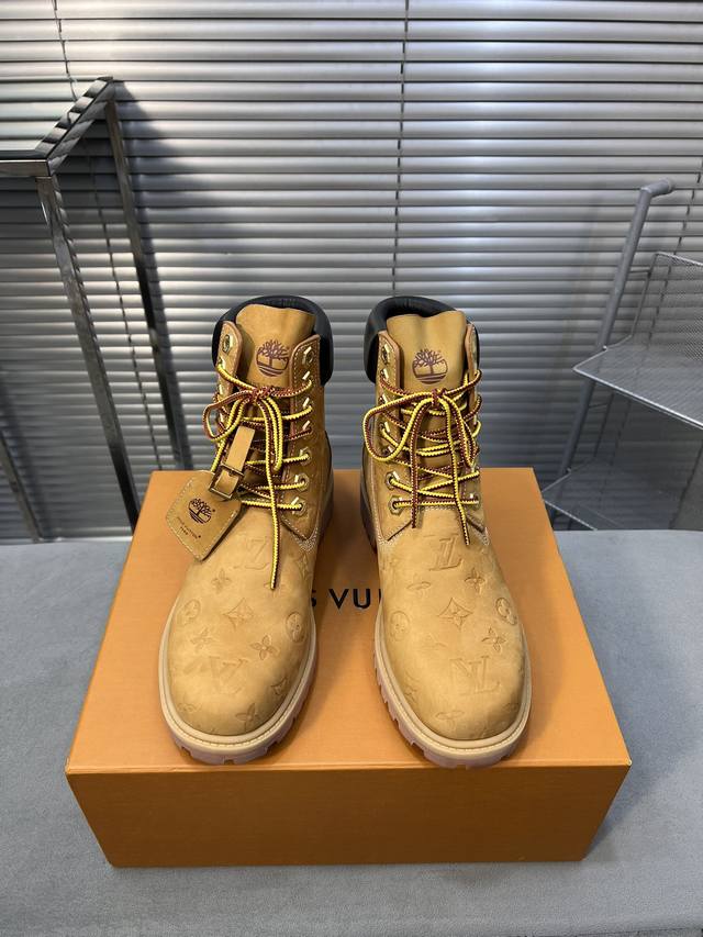 男女码 顶级版本 Louis Vuitton X Timberland联名 Via Instagram Lv 224 早秋 添柏岚 大黄靴 众多明星上脚 多组穿