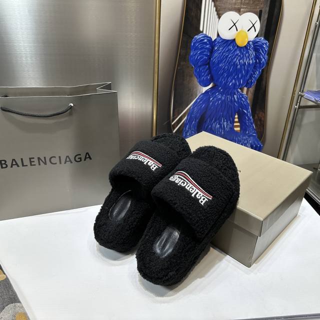 橙子出厂价Balenciaga 巴黎世家 秋冬新款厚底毛毛拖鞋底厚：4Cm码数：35-40