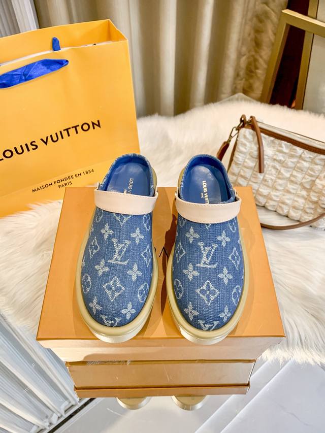 出厂：Louis Vuitton 路易威登 2025顶级专柜官网上新 独家首发 路易威登 Lv 25-印花厚底包头拖 Lv包头拖 Lv拖 Lv鞋控小红书顶级新款