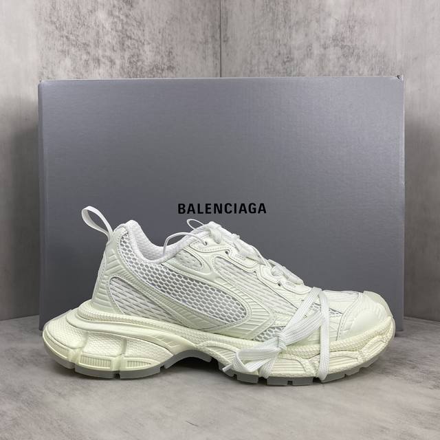 新款上架Balenciaga 3Xl Sneakers 巴黎世家十代网布系带低帮走秀复古老爹鞋 夜光款全套原纸板楦头开发 最原汁原味的灵魂版型 全鞋荧光划线卡点