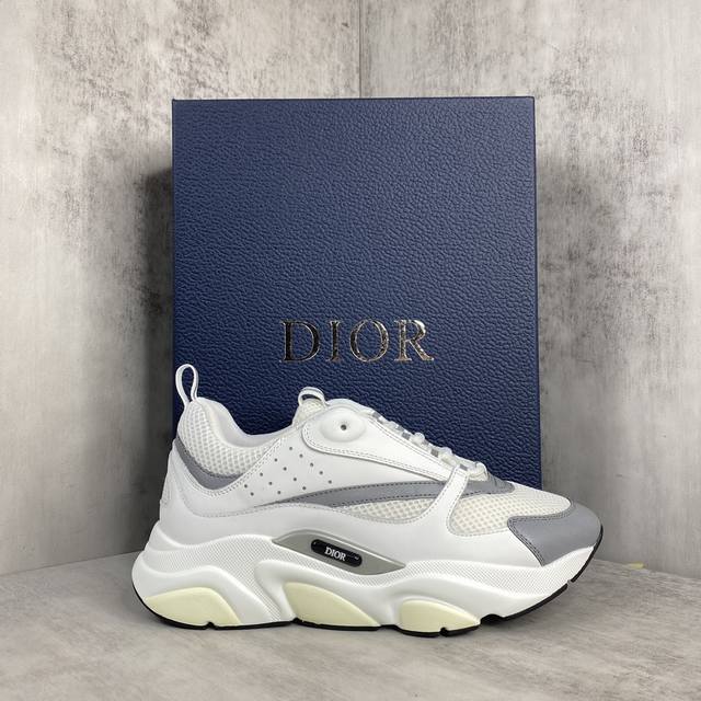 新款上架dior Homme Sneaker B22 情侣款运动老爹鞋 采用针织面+3M反光面+皮革面 混搭撞色面料设计 Md组合轻质耐磨大底 B22款鞋舌 侧