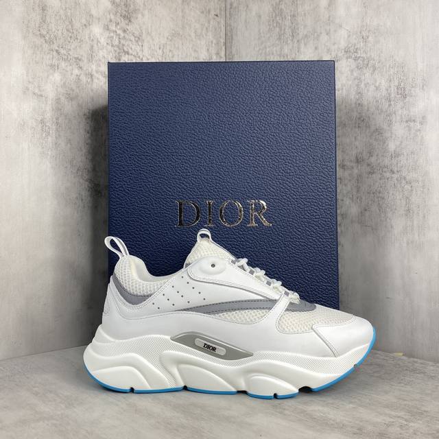 新款上架dior Homme Sneaker B22 情侣款运动老爹鞋 采用针织面+3M反光面+皮革面 混搭撞色面料设计 Md组合轻质耐磨大底 B22款鞋舌 侧