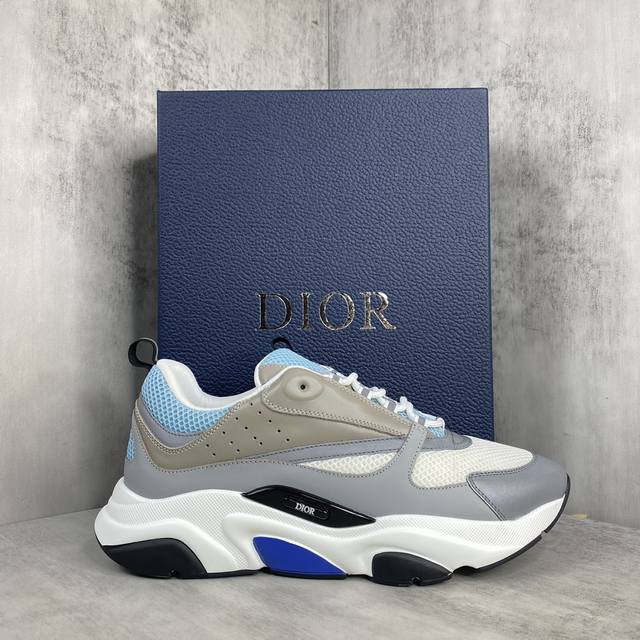 新款上架dior Homme Sneaker B22 情侣款运动老爹鞋 采用针织面+3M反光面+皮革面 混搭撞色面料设计 Md组合轻质耐磨大底 B22款鞋舌 侧