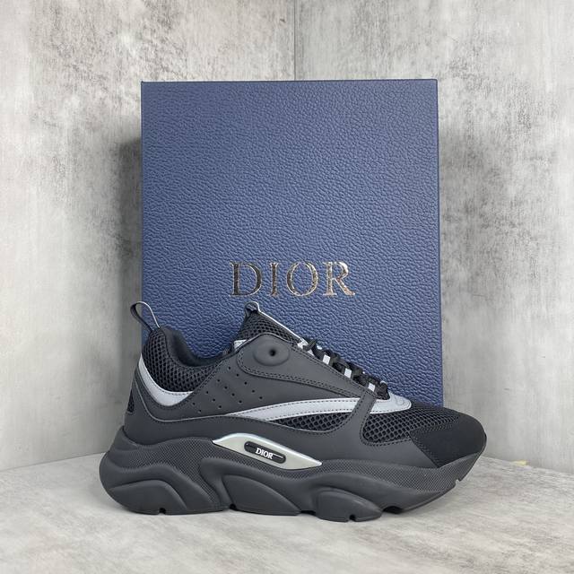 新款上架dior Homme Sneaker B22 情侣款运动老爹鞋 采用针织面+3M反光面+皮革面 混搭撞色面料设计 Md组合轻质耐磨大底 B22款鞋舌 侧