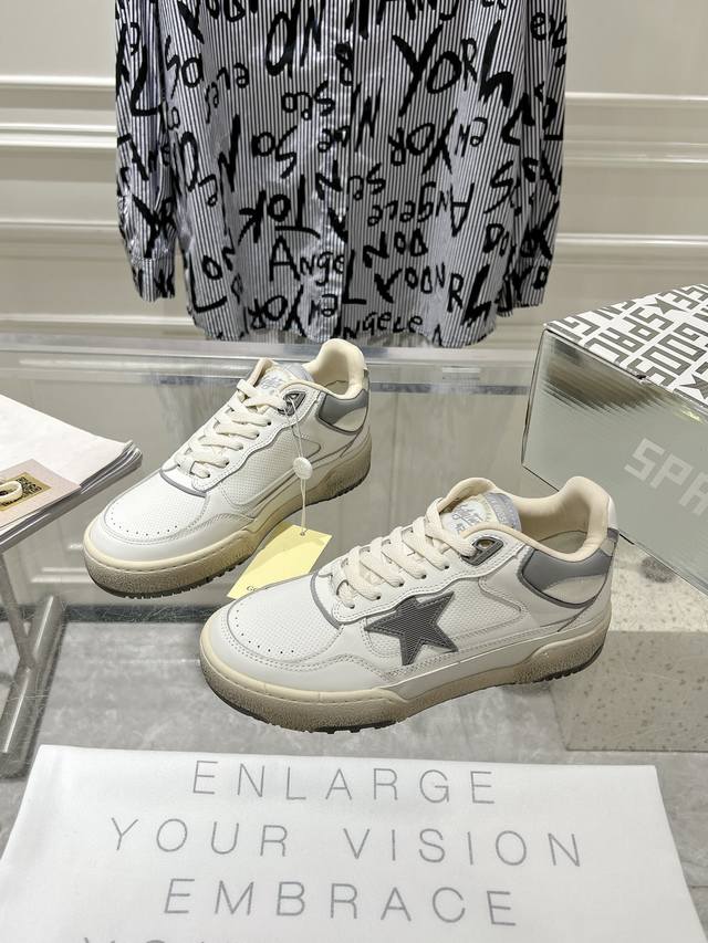 Golden Goose 2025Ss新款 Ggdb Forty2系列复古做旧厚底增高星星小脏鞋滑板鞋老爹鞋休闲运动鞋顶级版本原版购入开发做货此款ggdb老爹鞋