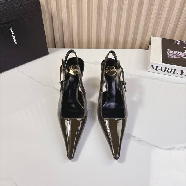 Ysl Saint Laurent 圣罗兰 25Ss 春夏新款 方头单鞋黑色 小牛漆皮 最懂女人心的杨树林 无死角的美鞋 撑起气场 气质高贵鞋面：采用原版进口牛