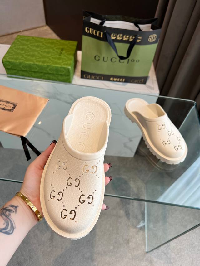 Gucci 古驰专柜 早春专柜 最高限定专柜上新 古驰冲孔雕花洞洞鞋明星博主穿搭 小红书推荐 原版开模 代购版本原版冲孔雕花水台：2.5Cm 5.0Cm码数：3